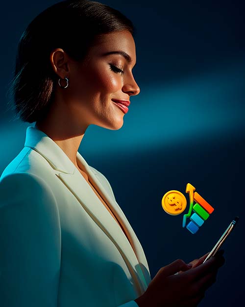 Hombre joven visualizando conexiones digitales desde su celular con app de red multinivel